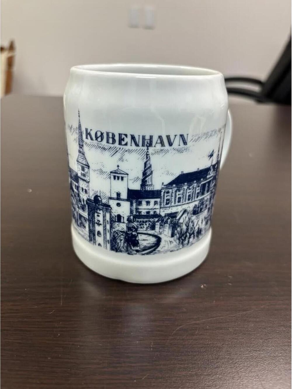 Copenhagen Ceramic Beer Stein Denmark 4.5" City Scenes BYCDO Scandinavian 18 oz